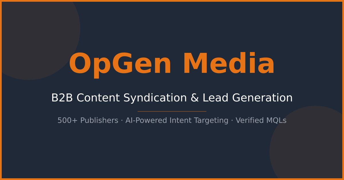 Preview image from OpGen Media — B2B Content Syndication You Can Audit